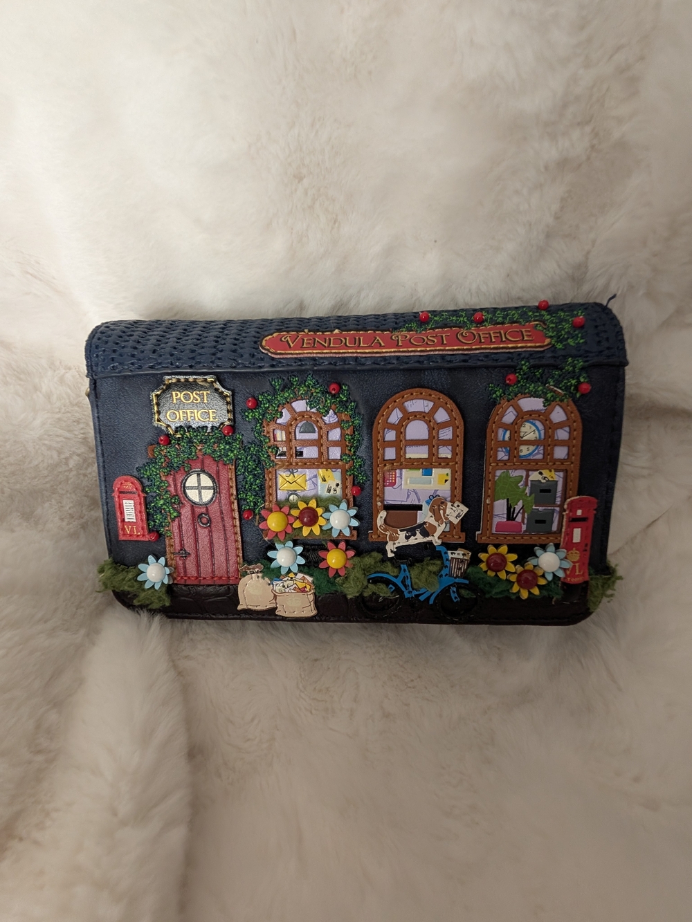 Vendula Post Office Navy and Black Top-Handle Bag with Matching Wallet & Keyring - Picture 12 of 14